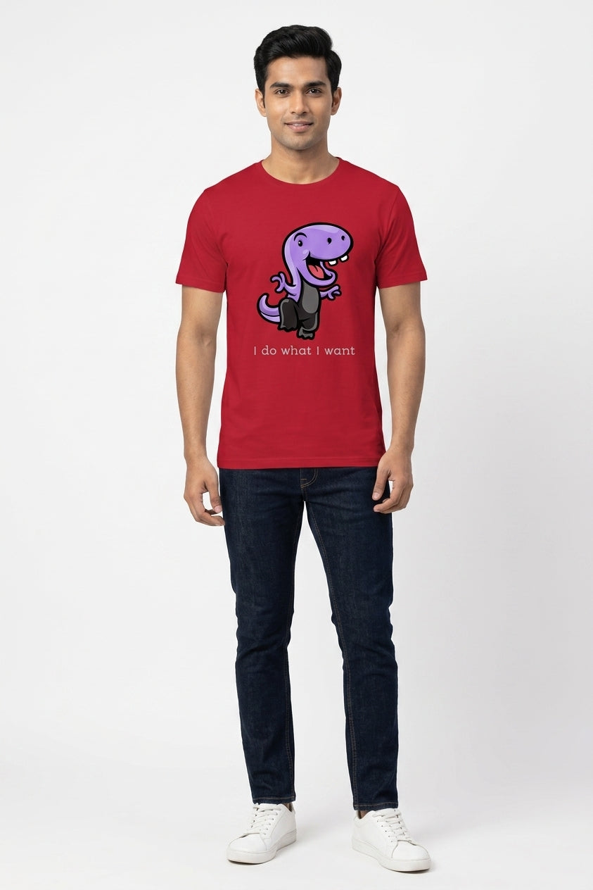 I Do What I Want Graphic Printed Red Tshirt