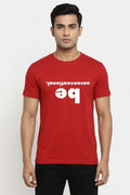 Be Unconventional - Casual Graphic Printed Red Cotton T-Shirt