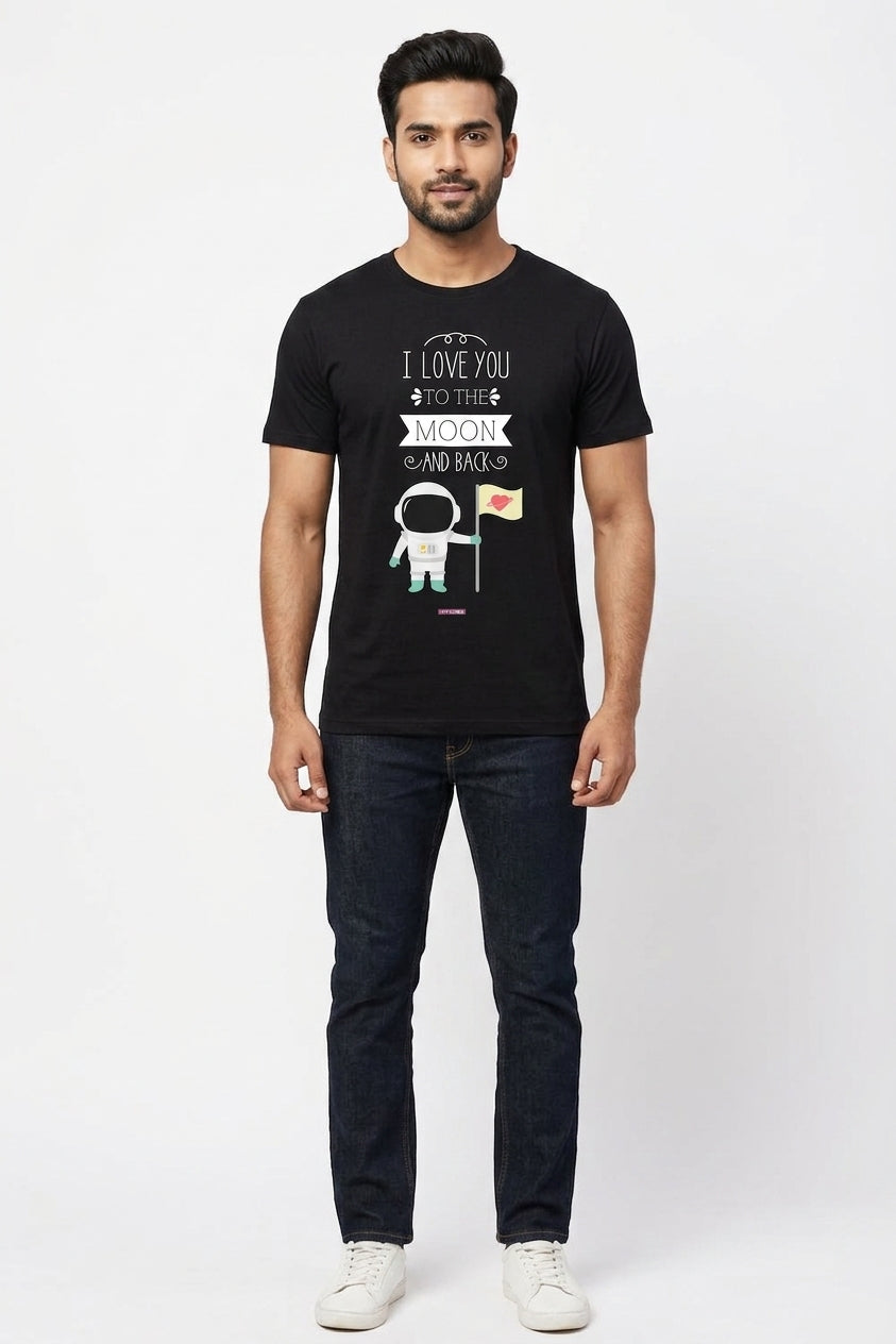 Love you to the Moon and Back - Contemporary Casual TShirt Black