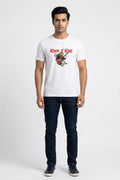 Rock And Roll Graphic Printed White Tshirt