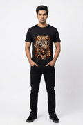 Skate or death Graphic Printed Black Tshirt