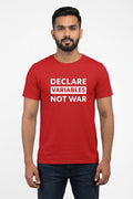 Declare Variables Not War - Red round neck casual graphic printed cotton T-Shirt