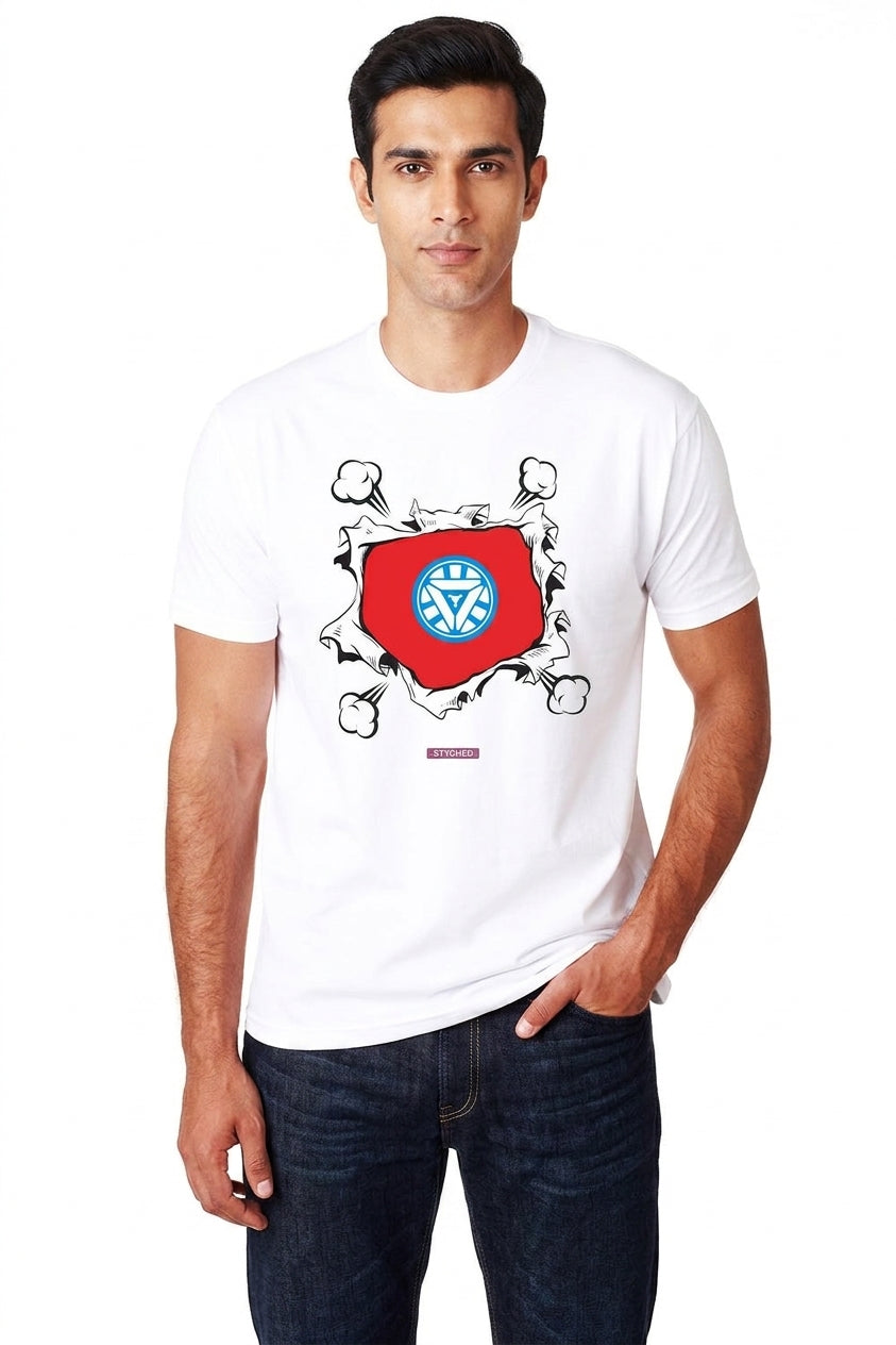 IronMan heart - Inspirational Fan Tee White color