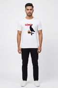 Silence Graphic Printed White Tshirt