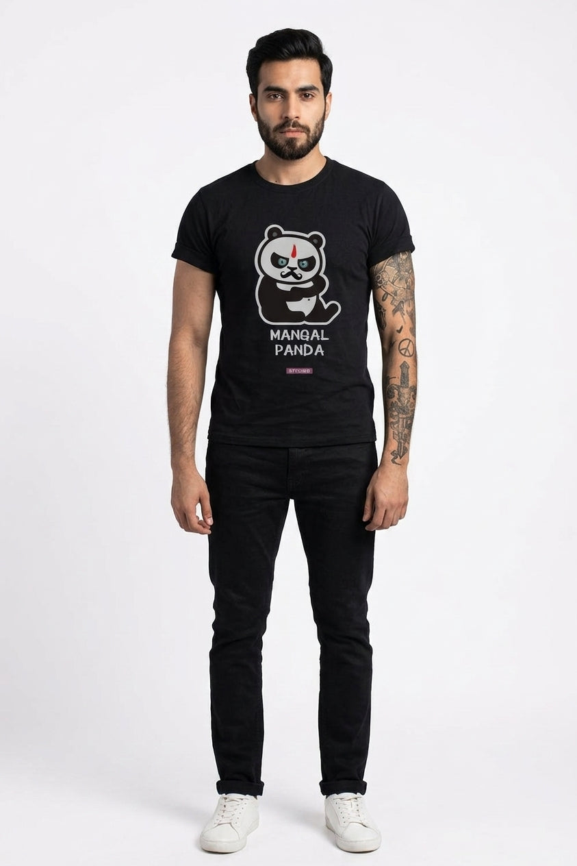 Mangal Panda Graphic T-Shirt Black Color