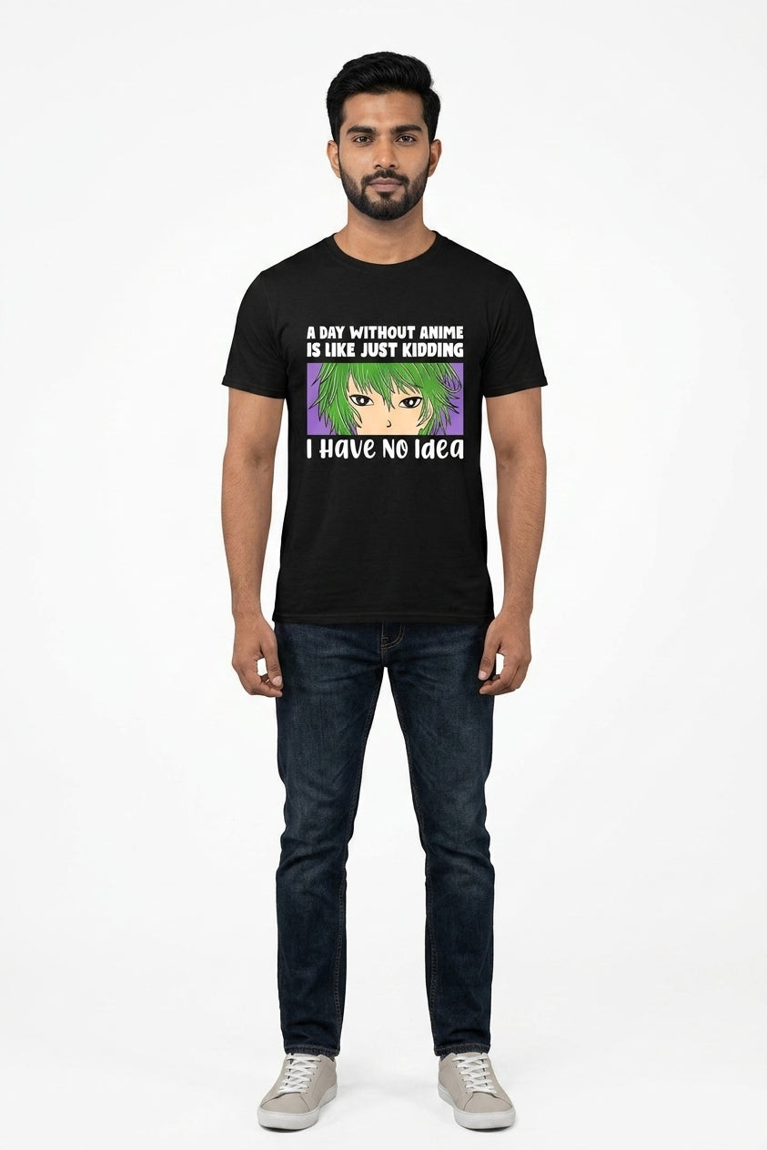 A Day Without Anime Black Tee