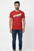 Styched Authentic Red Branded Graphic Tshirt