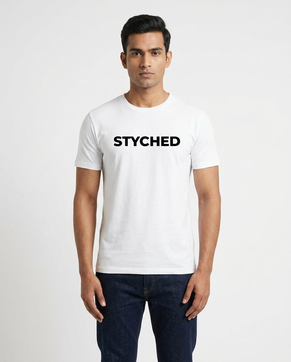 Styched Font White Tshirt