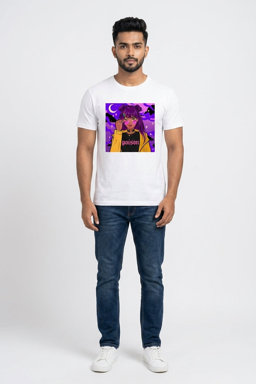 Poison Graphic Printed White Tshirt