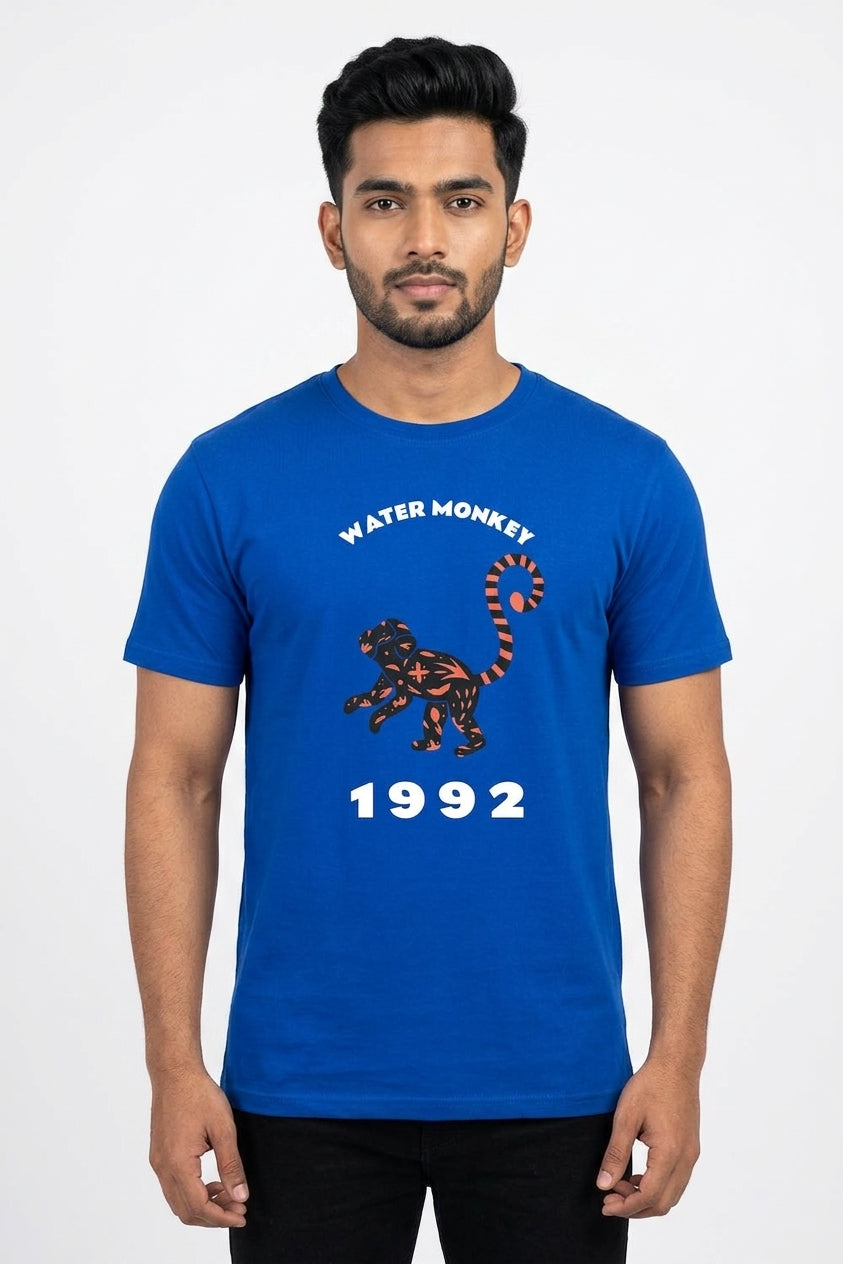 Water Monkey Graphic Printed Blue Tshirt