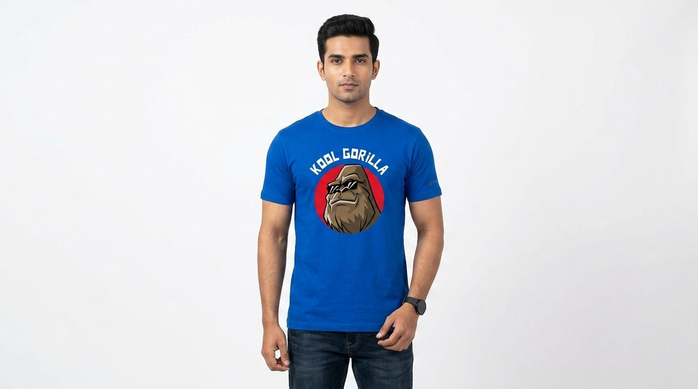 Kool Gorilla Graphic Printed Blue Tshirt