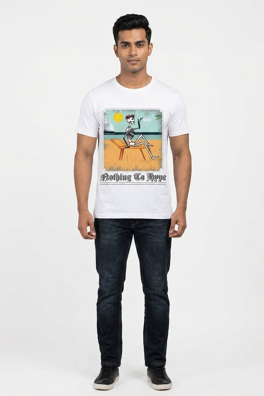 Nothing To Hype Graphic Printed White Tshirt