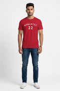 Athletic 22 Graphic Printed Red Tshirt