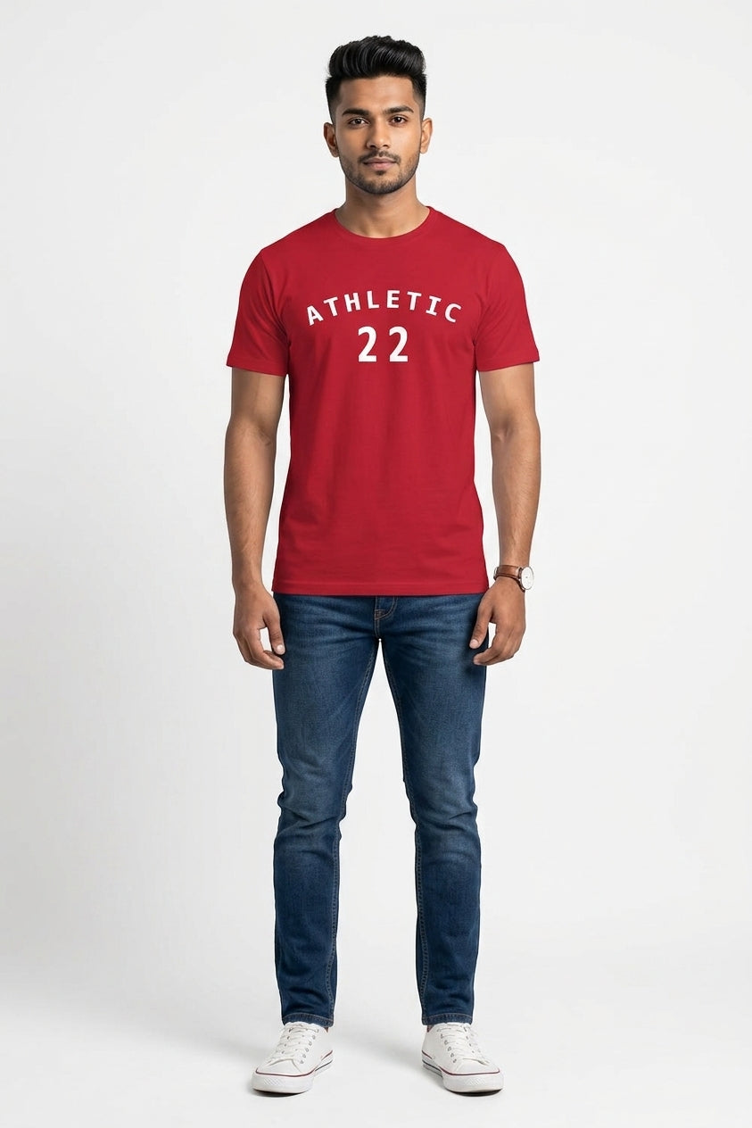 Athletic 22 Graphic Printed Red Tshirt