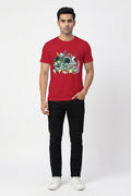 Space Graphic Printed Red Tshirt