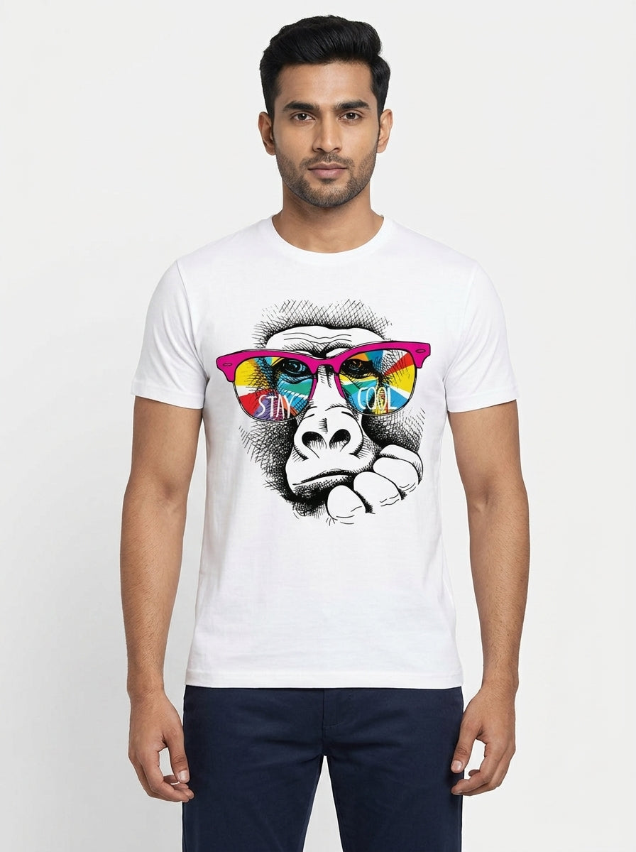 Stay Cool - Monkey with Goggles Cool printed TShirt
