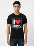 I love India - Styched in India Graphic T-Shirt Black Color