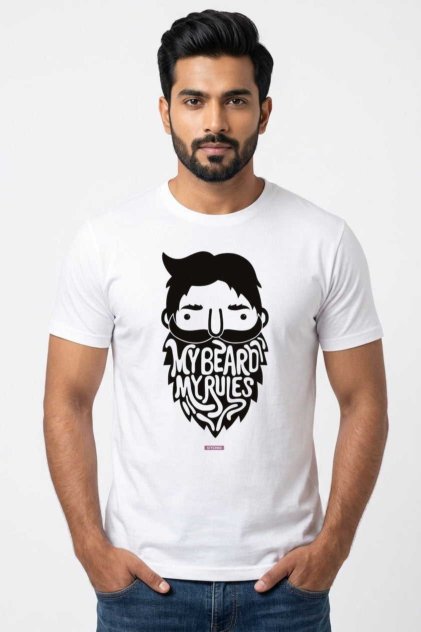 My Beard My Rules - Graphic T-Shirt White Color