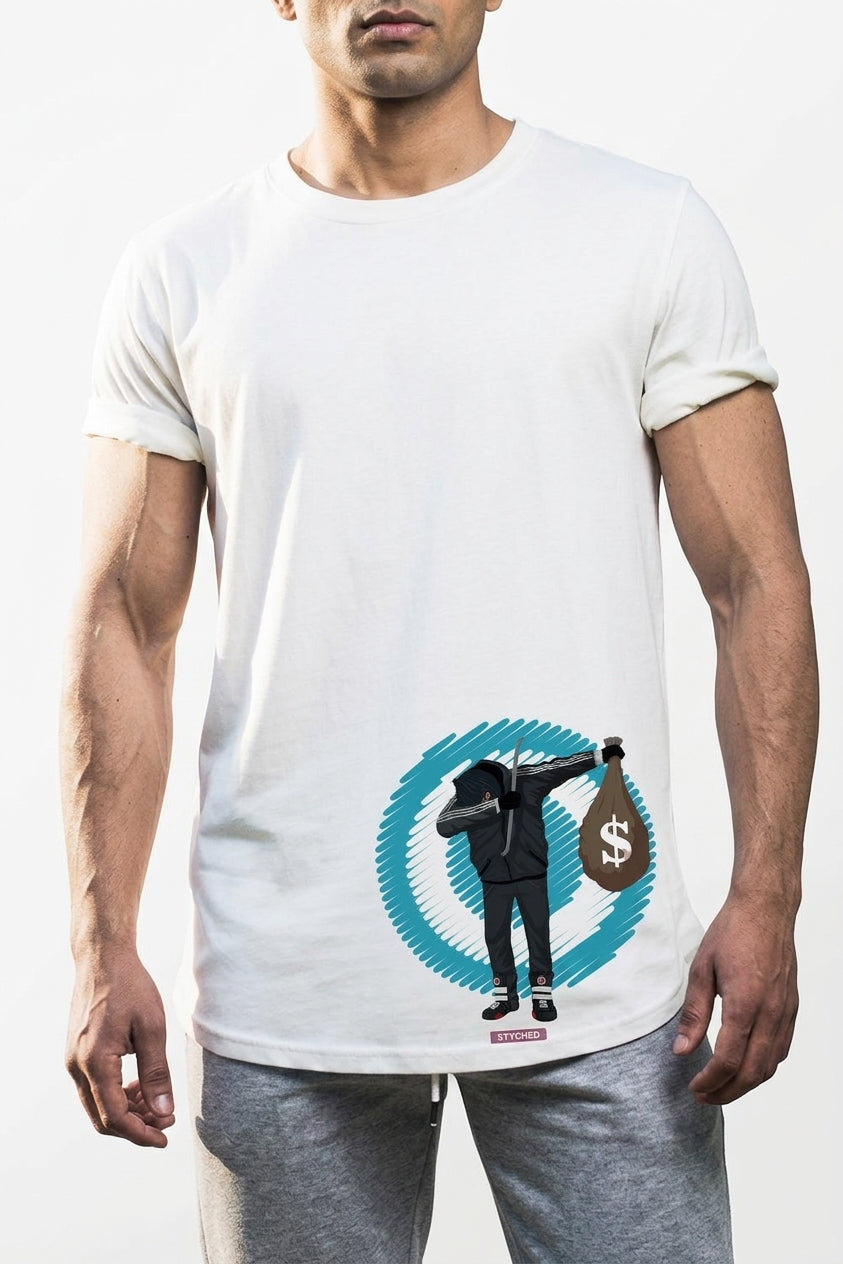 Gangster Dab - Asymmetrical Print Contemporary TShirt