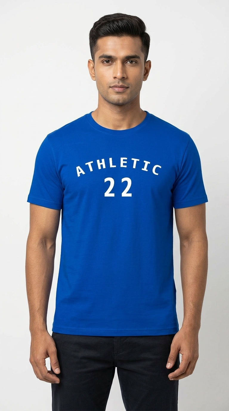 Athletic 22 Graphic Printed Blue Tshirt