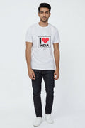 I love India - Styched in India Graphic T-Shirt White Color