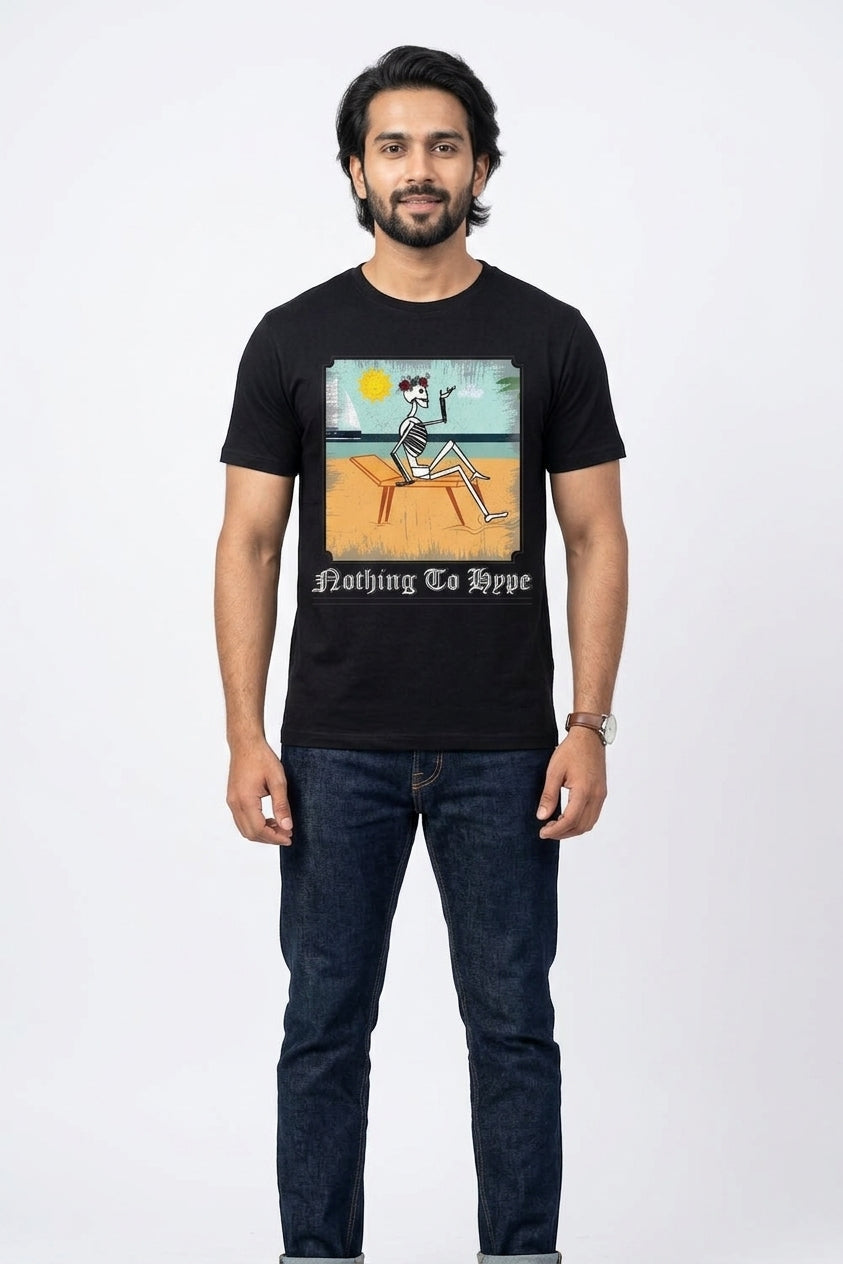 Nothing To Hype Graphic Printed Black Tshirt