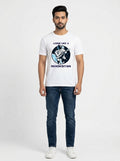 Living Like a Rockstar Graphic Printed White Tshirt