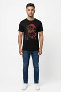 Flaming Skull Black Tee