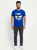 Angry eyes telling us that Big Brother is watching - Quirky Graphic T-Shirt Blue Color