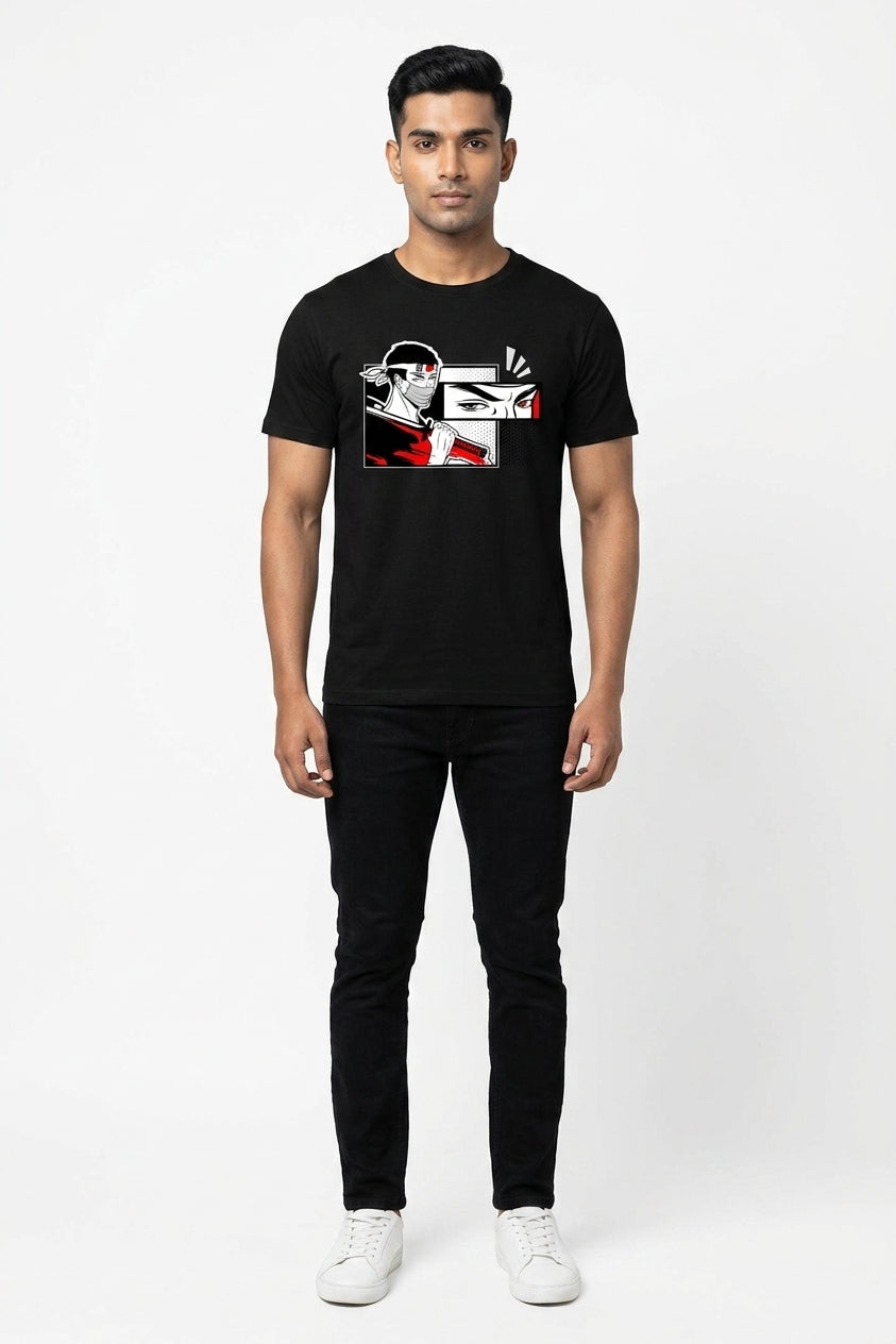 Red Eye Samurai Black Tee