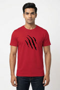 Panther Claw Graphic Printed Red Tshirt