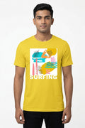 Surfing Graphic Yellow Tshirt