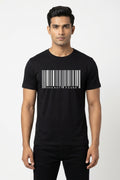 Barcode Graphic Printed Black Tshirt