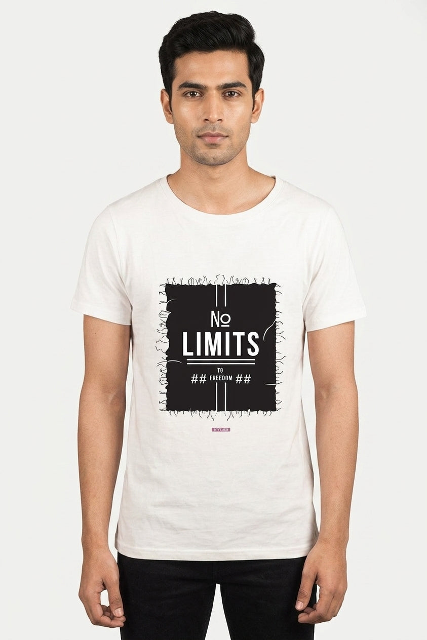 No Limits - Graphic T-Shirt White Color