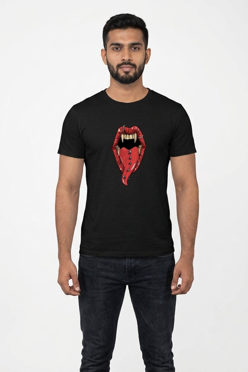 Punk Dracula Graphic Printed Black Tshirt
