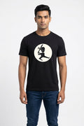 Ninja Warrior - Silhouette Black Printed Casual T-Shirt