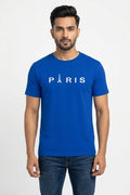 Paris Graphic Printed Blue Tshirt