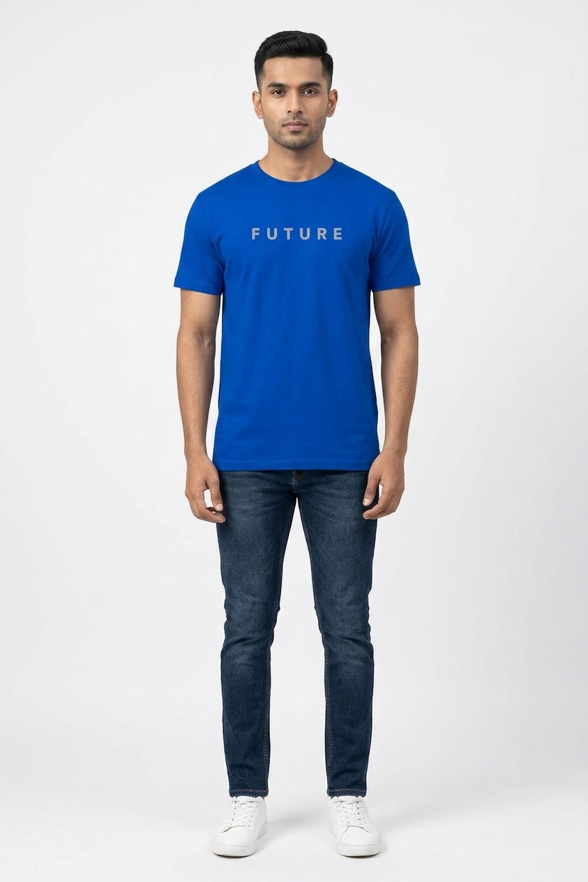 Future Reflective Print Blue Tshirt