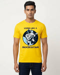 Living Like a Rockstar Graphic Printed Yellow Tshirt