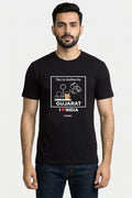 I love Gujarat - Styched in India Graphic T-Shirt Black Color