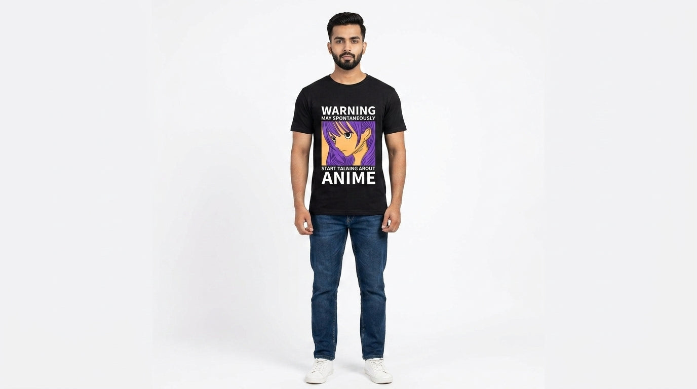 Start Talking About Anime Black Tee