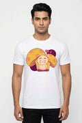 Meditating Monk Graphic Printed White Tshirt