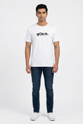 Glitch Printed White Tshirt