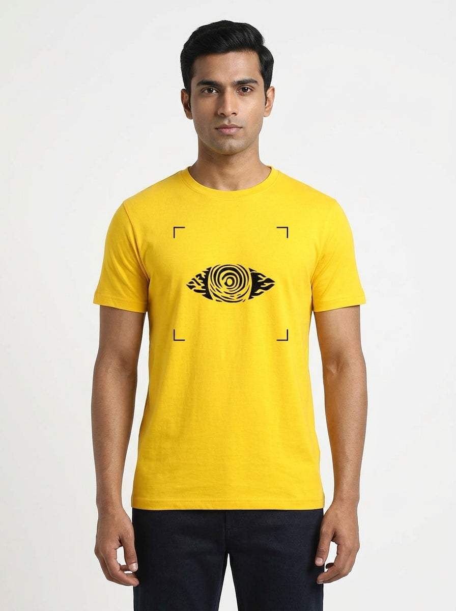 Eye Graphic Printed Yellow Tshirt