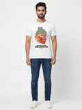 Bite the Pain and Move On! - Quirky Graphic T-Shirt White Color
