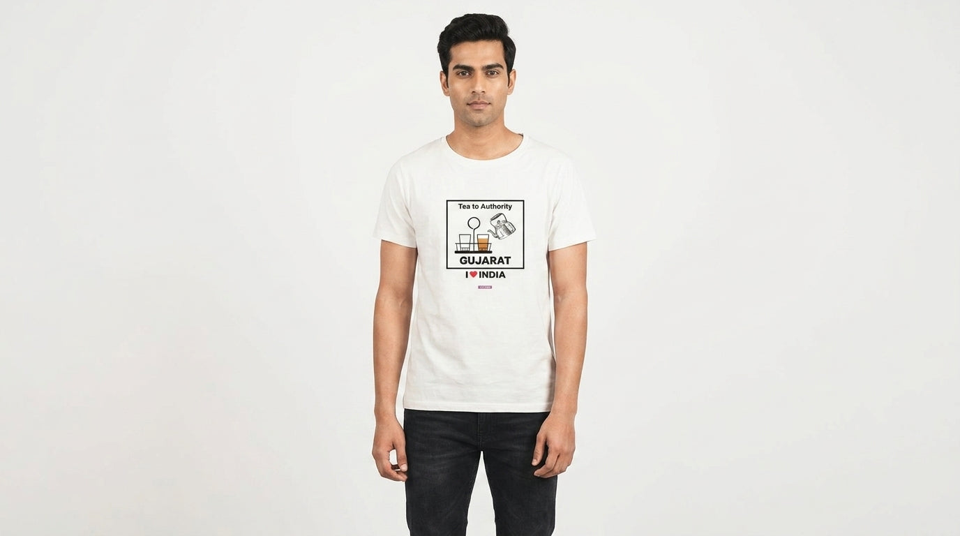 I love Gujarat - Styched in India Graphic T-Shirt White Color