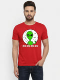 Om Om Om Om Jaadu - Quirky Red Printed Casual Cotton Tee