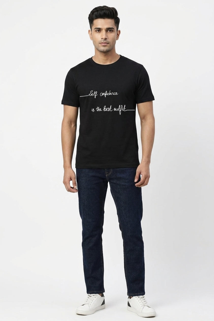 Self Confidence is the Best Outfit - Black Casual TShirt