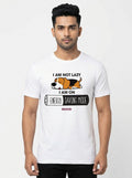 I Am Not Lazy, I am on Energy Saving Mode White graphic tee