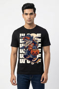 Wolf Graphic Printed Black Tshirt